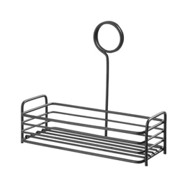 HENDI Rectangular Cruet Set, Spice Rack, 205 x 90 x (H) 180 mm, Matte Black