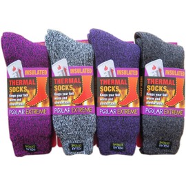 Polar Extreme Thermal Sock Extra Heavy Acrylic Winter Marled Socks 2-Packs Random Colors