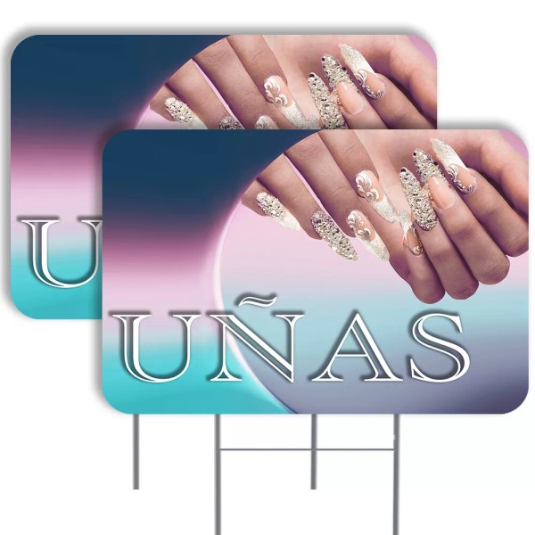 UNAS (Arrow) 2 Pack Double-Sided Yard Signs 16" x 24"