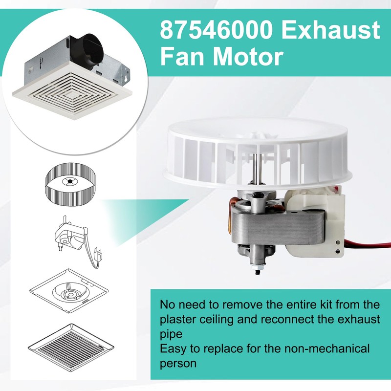 Hipoilk 87546000 B-Unit Bathroom Exhaust Fan Motor Replacement for Broan