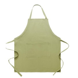 Pincy Cotton Linen Apron for Women - Adjustable Casual Apron with Pocktes, Great for Florist, Coffee House and Kitchen (Green)