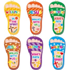 Fancy Land Religious Sunday School Crafts for Kids Jesus Walks with Us Craft Sticker Christian VBS Preschool Activities 30 Sets