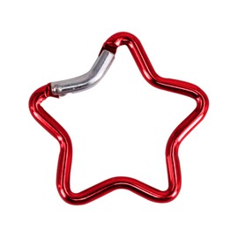 caralin Heavy Duty Locking Hook for Camping Fishing Hiking Traveling Aluminum Alloy Carabiner Clip Star Shape Climbing Buckle Red