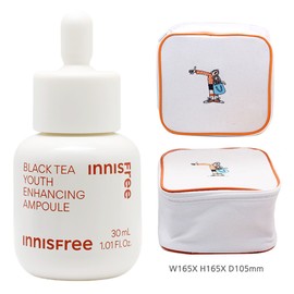 Innisfree Black Tea Youth Enhancing Ampoule 30mL+Play Green Cosmetic Pouch (Yellow) / 이니스프리 블랙티 유스 인핸싱 앰플 30mL+플레이그린 화장품 파우치 (옐로우)