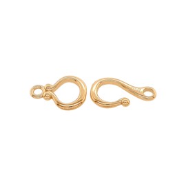 21MM 14K Solid Yellow Gold Ball-End Hook & Eye Clasp with Bead Details and Ball End Made in USA by CRAFT WIRE