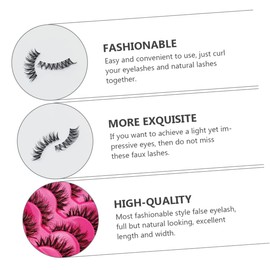 FOMIYES 2sets Medium Volume Flared Fake Lashes Reusable Handmade Makeup Lash 15pairs*2