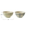 Creative Co-Op 2-Piece Hand-Painted Stoneware Bowl Set with Grid Pattern,