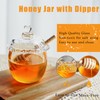 Glass Honey Jar with Dipper and Lid,6oz Glass Honey Pot,Crystal