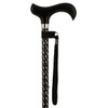 Adjustable Black Elegant Engraved Cane