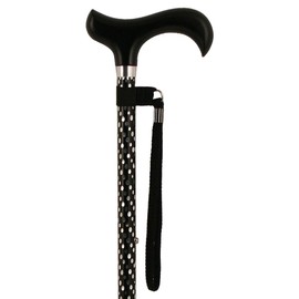 Adjustable Black Elegant Engraved Cane