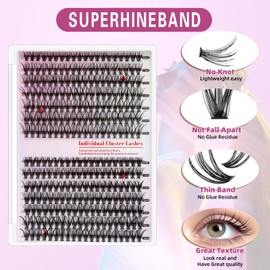 Eyelash Extensions Set, 30D 40D Lash Extension Set, 9-16 mm Mix Length, 0.07 mm Artificial Eyelashes with Lash Bond and Seal Lash Tweezers, Individual Lashes Kit (Black, 280)