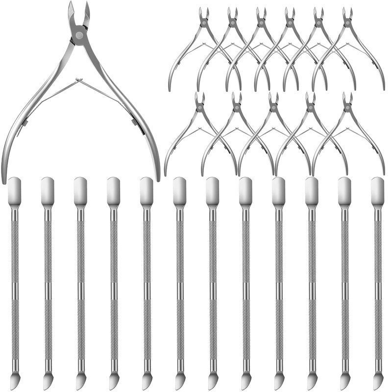 12 Pcs Professional Cuticle Trimmer, Stainless Steel Cuticle Nippers Professional