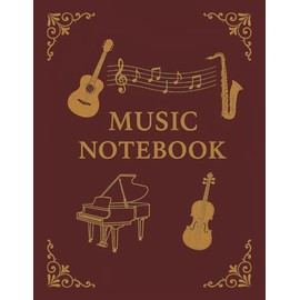 Blank Music Manuscript Notebook – Classic Burgundy Edition: 12 Staff Lines per Page | 100 Pages | 8.5" x 11" | For Composers, Students, Teachers | Elegant Sheet Music Journal