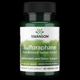Swanson Sulforaphane Supplement - Broccoli Sprout Extract 400 mcg Veg Caps 60ct