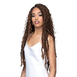 Bobbi Boss Human Hair Blend Crochet Braids HBF001 HF Deep Curl Boho Locs 26" (4)