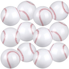 durony 12 Pieces Baseball Beach Ball 11 Inch Inflatable Baseball Bouncing Ball Bouncy Toys Balls for Baseball Party Supplies Sports Party Favors Birthday Party Decorations