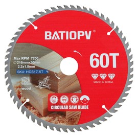 BATIOPV Fine Cutting Circular Saw Blade for Wood – 216mm x 30mm TCT – 3 Pack 60 Teeth – Compatible with Bosch, Makita, Dewalt