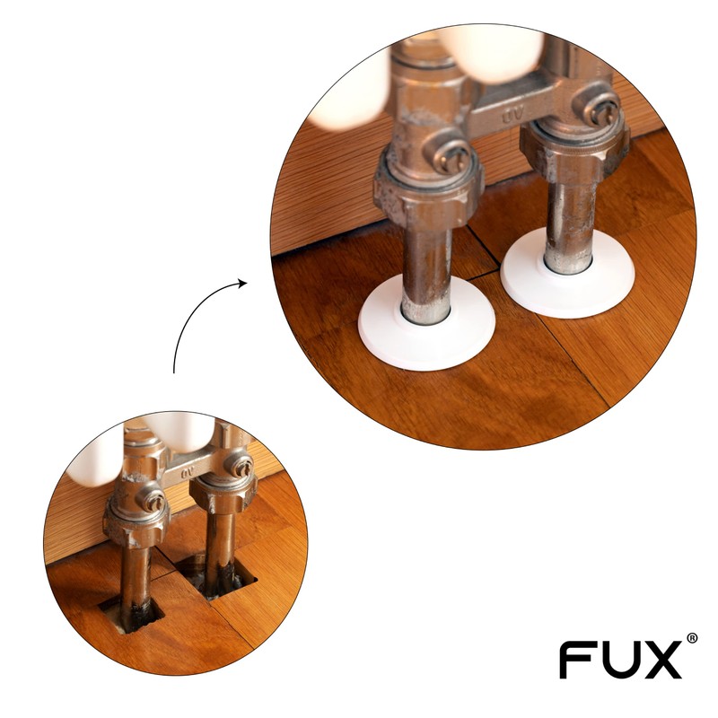 FUX Pack of 2 Single Heating Pipe Rosette 8 mm