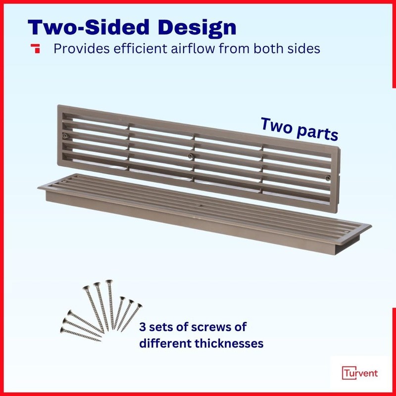 TURvent 17.7" x 3.6" Door Vents for Interior Doors -