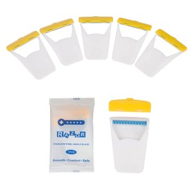 50Pcs Portable Disposable Razors, Skin Blade Razors, Individually Packaged Dry/Wet with Protection Cap, Stainless Steel Single Blade Hair Removal Prep Blade Razors for Women Men for Home&Summer Travel