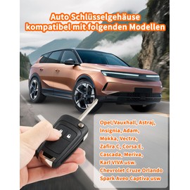 1 x Car Key Shell for Vauxhall Insignia Astra Meriva Zafira Corsa Mokka Karl Cascada Adam Meriva - 2-Button Replacement Car Key Remote Key Shell Flip Key Replacement Key