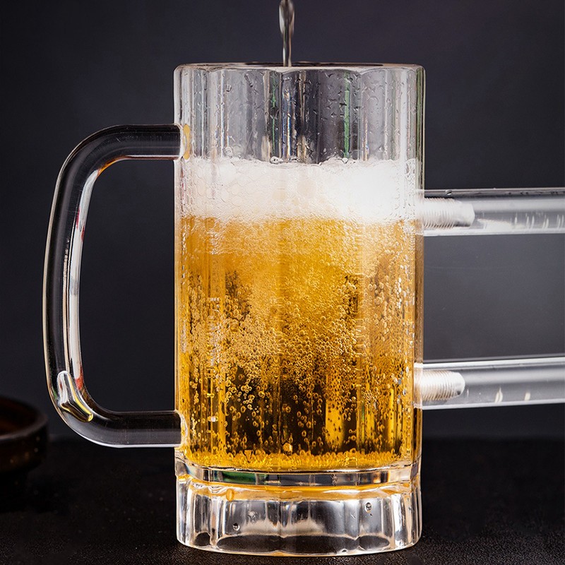 430ml Beer Mug Double Conjoined Beer Glass Drop Resistant Acrylic