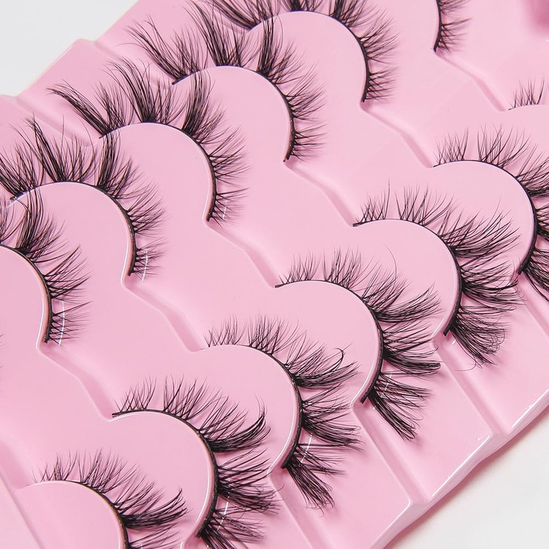 AKARA Natural Eyelashes, 7 Pairs, 3D False Eyelashes, Fake Lashes,