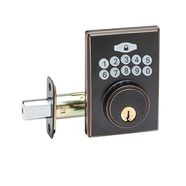 Copper Creek DBF3410TB Square Electronic Keypad Deadbolt, Tuscan Bronze
