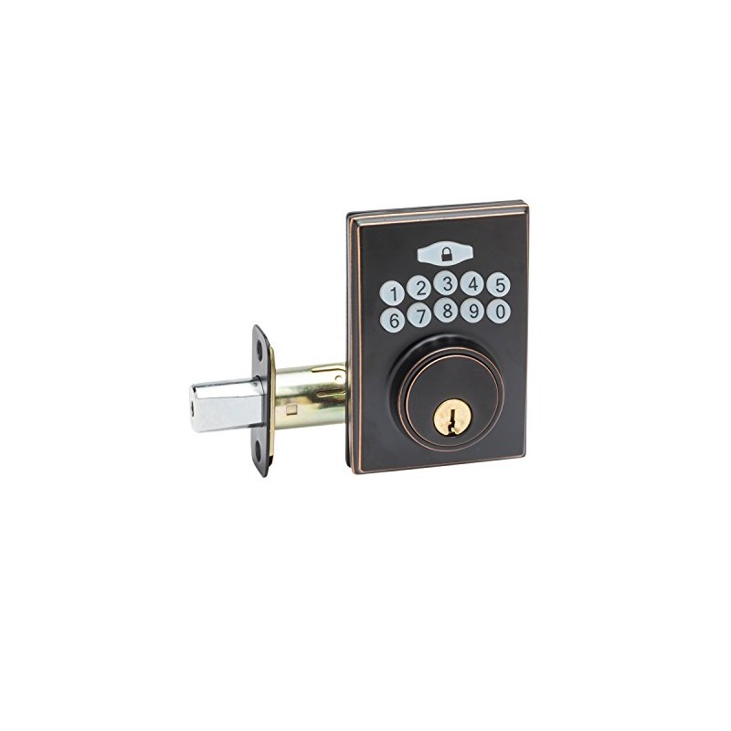 Copper Creek DBF3410TB Square Electronic Keypad Deadbolt, Tuscan Bronze