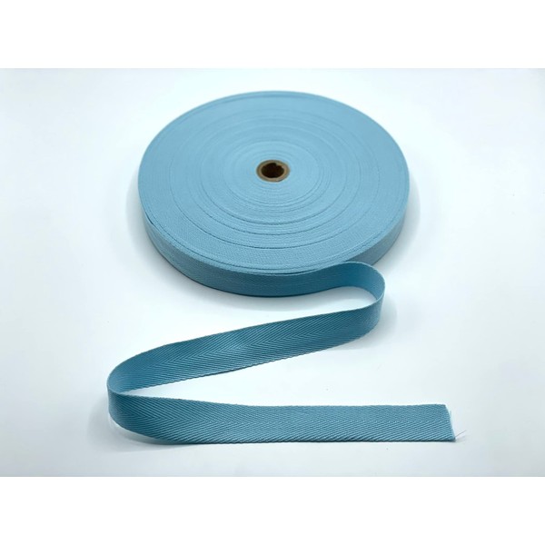 Sky Cotton Blend Binding Apron Herringbone Twill Webbing Tape Sew Strap 25mm Wide 1"- 5 metres