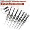 kimllier 7Pcs Square Hole Drill Bit, Stainless Steel Sharp Durable