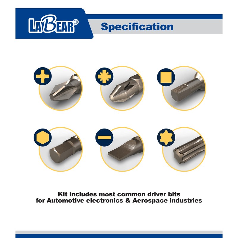 LaBear 33-Piece,Impact Screwdriver Bit Set, Nut driver set, Impact rated,