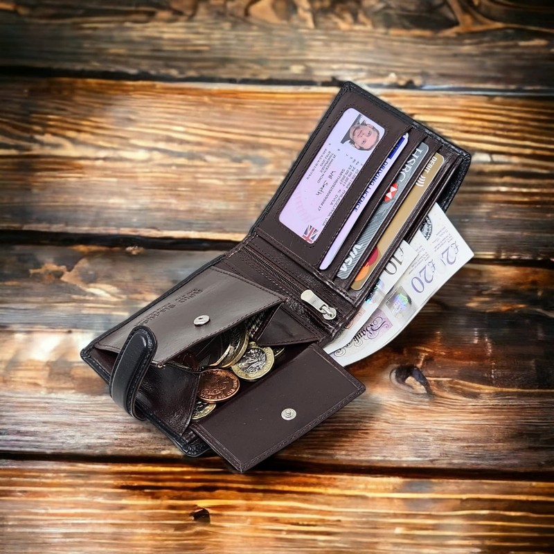 STARHIDE Essentials RFID Blocking Genuine Leather Billfold Wallets for Men