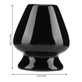 Matcha Tea Brush Holder Ceramic Matcha Whisk Stand Japanese Tea Ceremony Matcha Whisk Holder for Matcha Tea Set Accessories (Black)