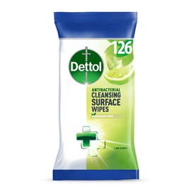 Dettol Wipes Antibacterial Lime & Mint 126 Wipes