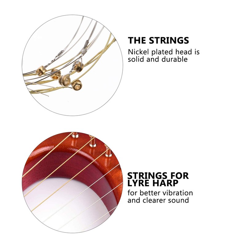 7pcs Lyre Harp String Replacement Metal String Musical Instrument Accessories