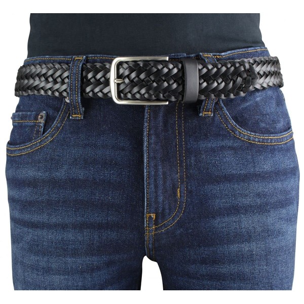 BELTINGER Braided belt made of full cowhide leather, 3.5 cm,
