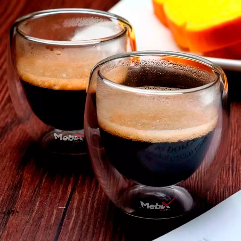 Mebix TRD 4 Tazas Para Café Espresso 250ml Doble Pared