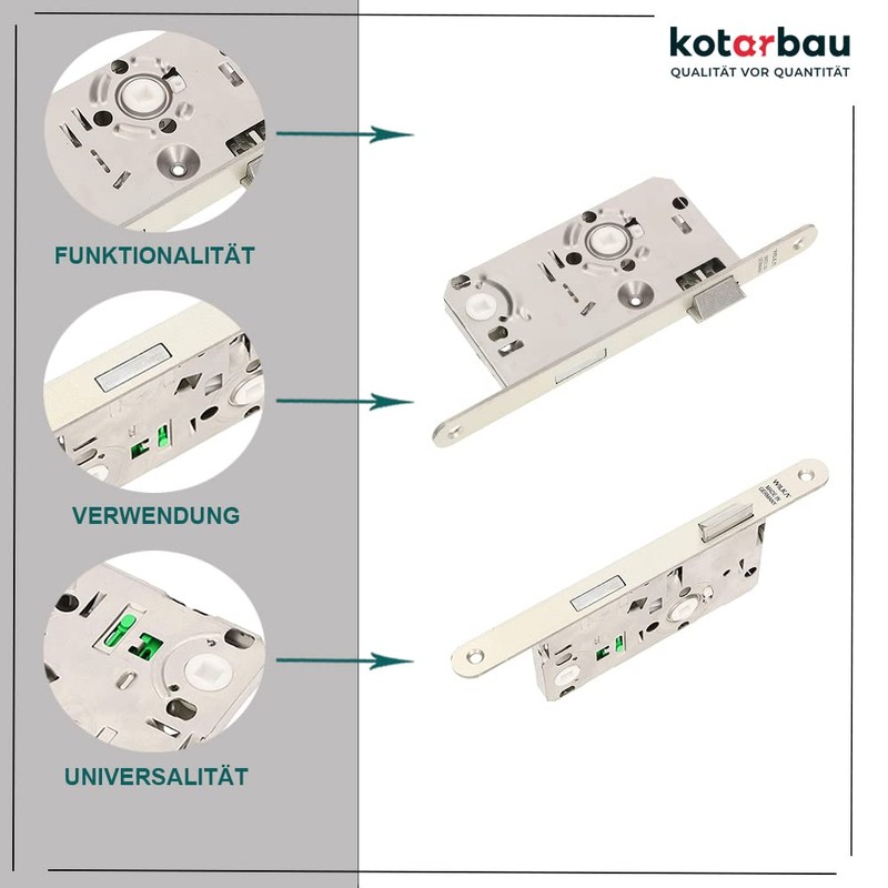 KOTARBAU® Toilet Mortice Lock 78 x 55 mm Door Lock