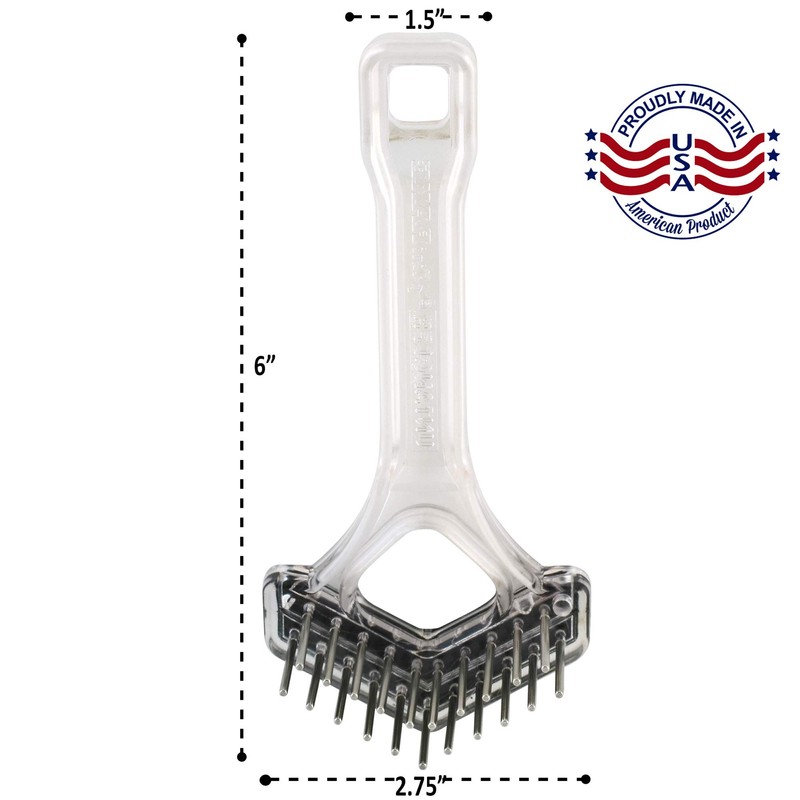 Mini-Rake V-Shaped with Double-Row Rotating Teeth (Silver with Blacktop)