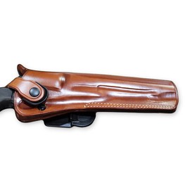Masc OWB Leather Paddle Revolver Holster with Retention Strap, Fits Pietta 1860, 44Cal Arm-Type 8-inch, Round Barrel, Black Powder, Right Hand Draw, Brown Color #1580#