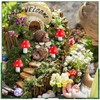 fenghangeng 8 Pieces Fairy Garden Houses Mushroom Decor Accessories,Mini Resin