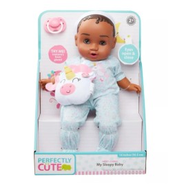 Perfectly Cute My Sleepy Baby - 14" Baby Girl Doll - Dark Brown Hair