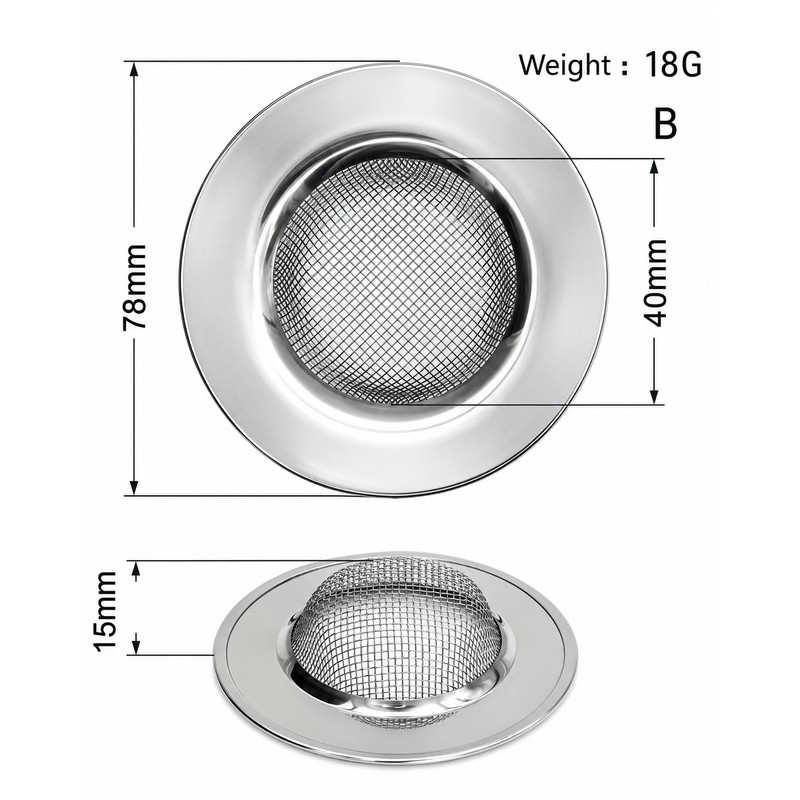 Stainless Steel Sink Strainer for Kitchen & Bathroom – Mesh