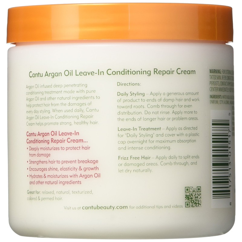 Cantu Argan Oil Leave-In Conditioner Repair Cream 16 Ounce (473ml)