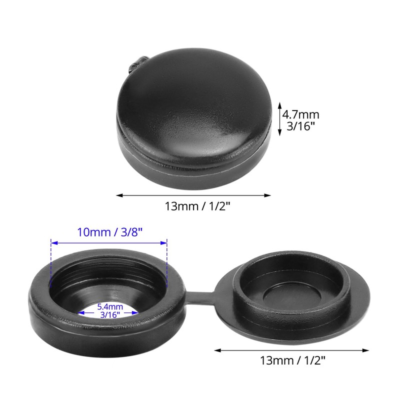 QWORK® 150 PCS White Plastic Hinged Screw Caps - Snap