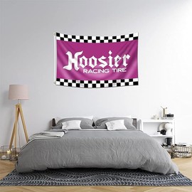 LCFhome Hoosier Racing Tire Flag banner flag (3x5ft,Heavy Duty, Durable 150D Polyester) 2 Brass Grommets Banner For Outdoor Room Man Cave