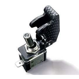 LED Missile Switch Missile Switch Cover 12V 2 Pole Carbon Pattern Motorcycle Car