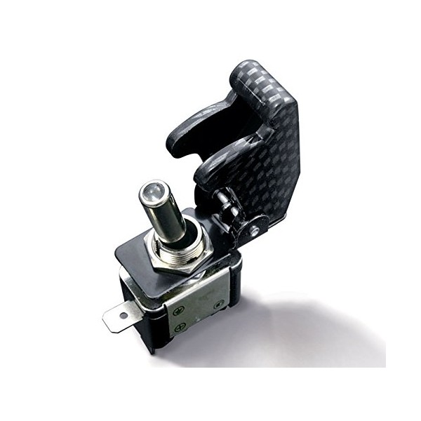 LED Missile Switch Missile Switch Cover 12V 2 Pole Carbon