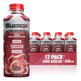 Suerox Fresa-Frutos Rojos Bebida Hidratante con 8 Iones Esenciales y Electrolitos Sin Azcar, Suero Oral Funcional con Magnesio y Potasio para...      